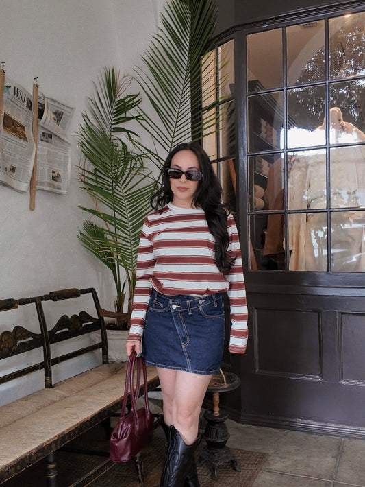 Melville Striped Top - Ivory