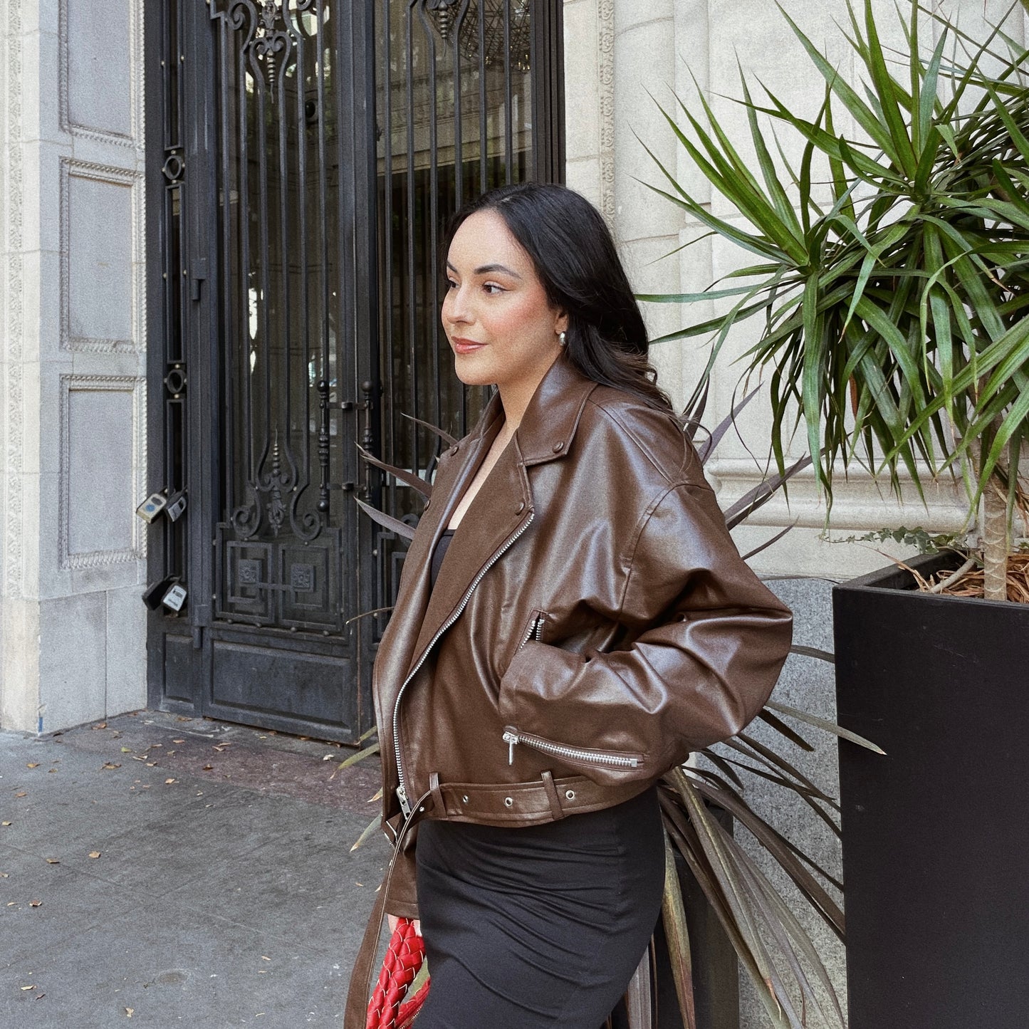 Brown Suga Faux Leather Jacket