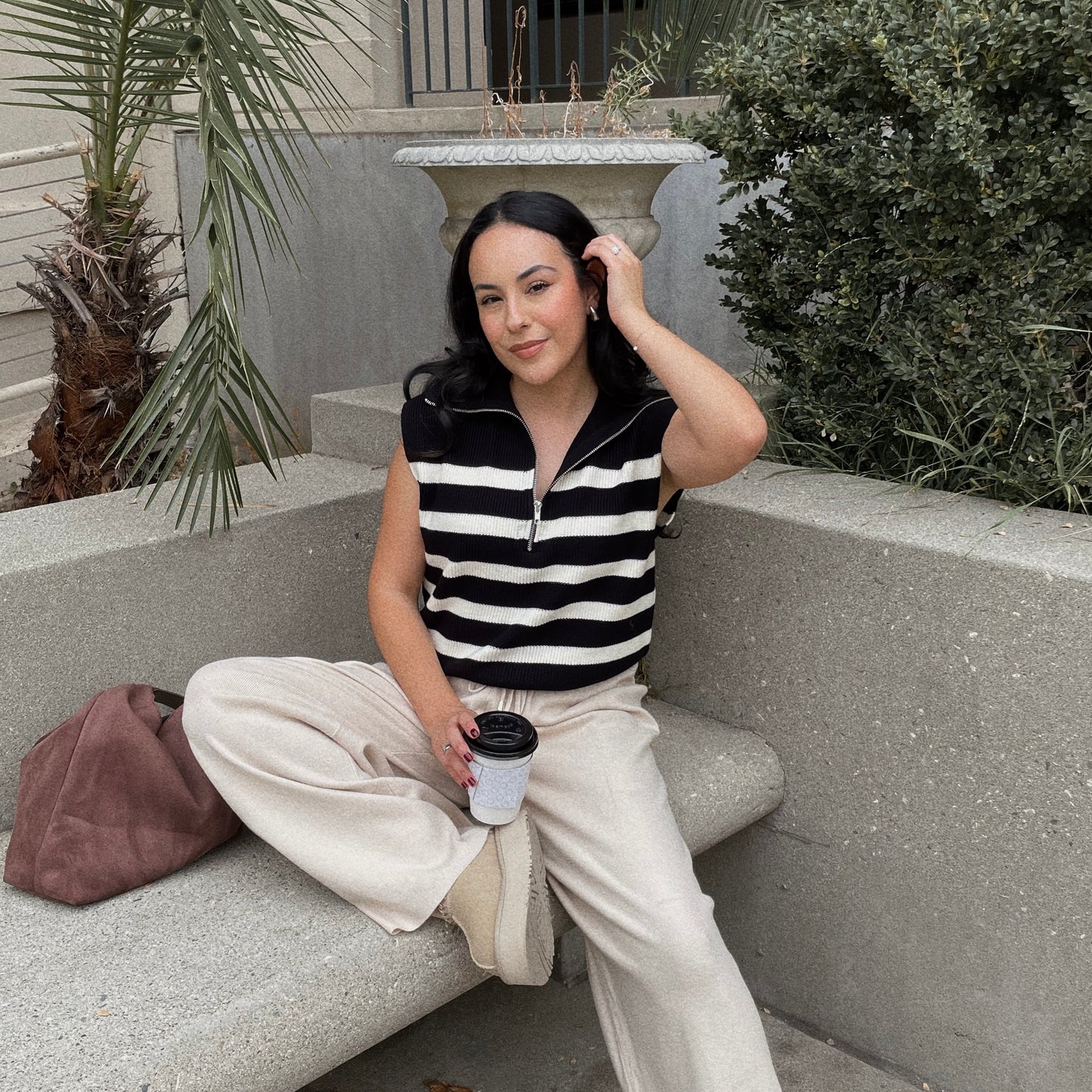 Markle Striped Knit Vest