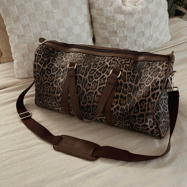 Leopard weekender bag sale