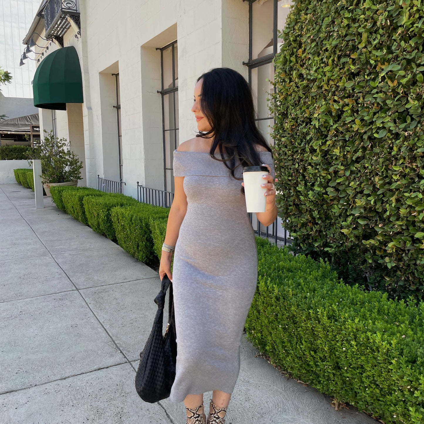 Domenica Off the Shoulder Knit Maxi Dress