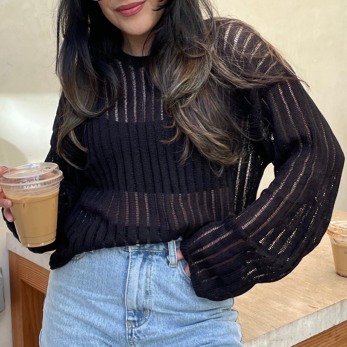 Hot Shot Open Knit Top