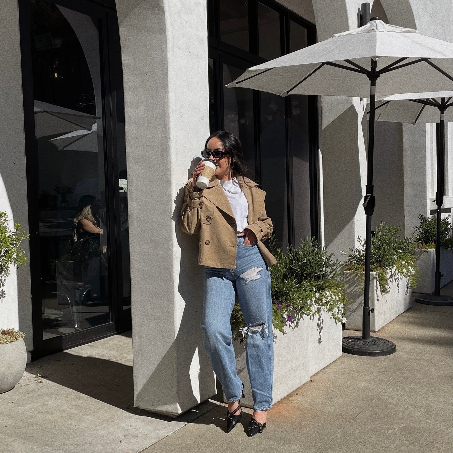 Posh Cropped Trench Coat