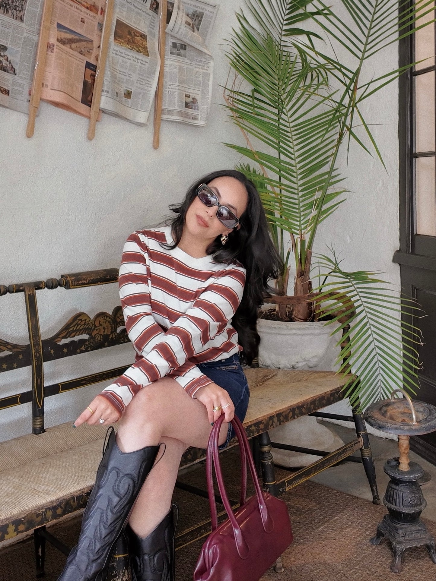 Melville Striped Top - Ivory