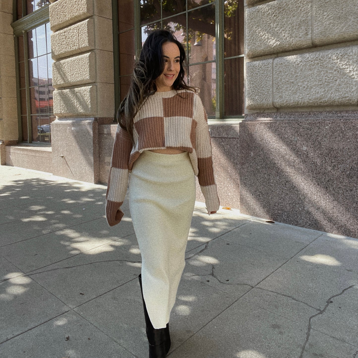 Jalen Ribbed Midi Skirt