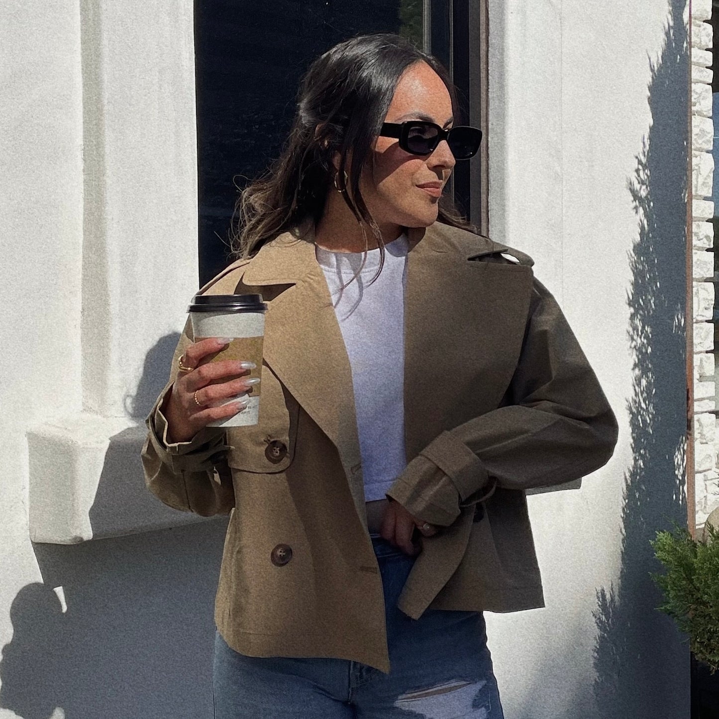 Posh Cropped Trench Coat