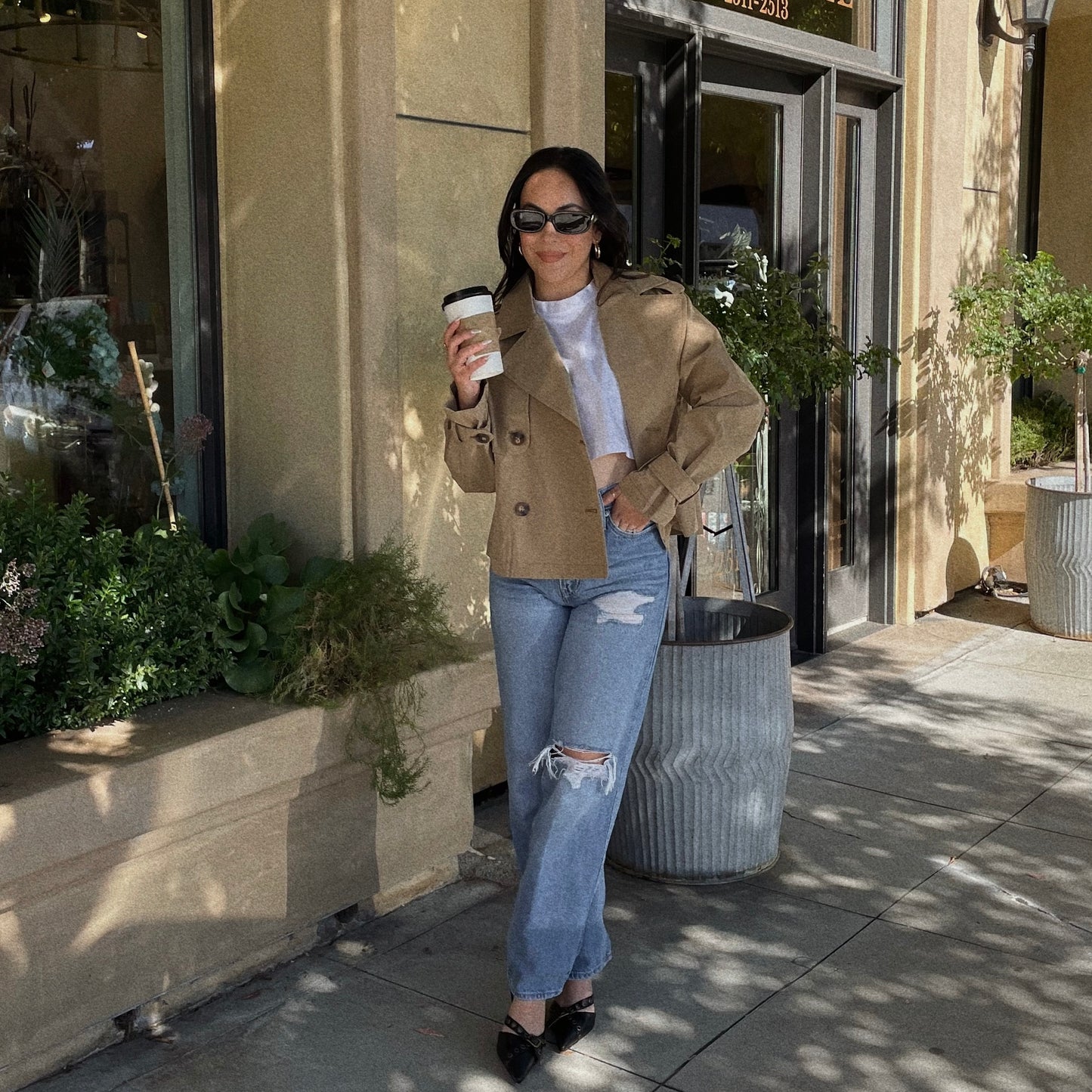 Posh Cropped Trench Coat