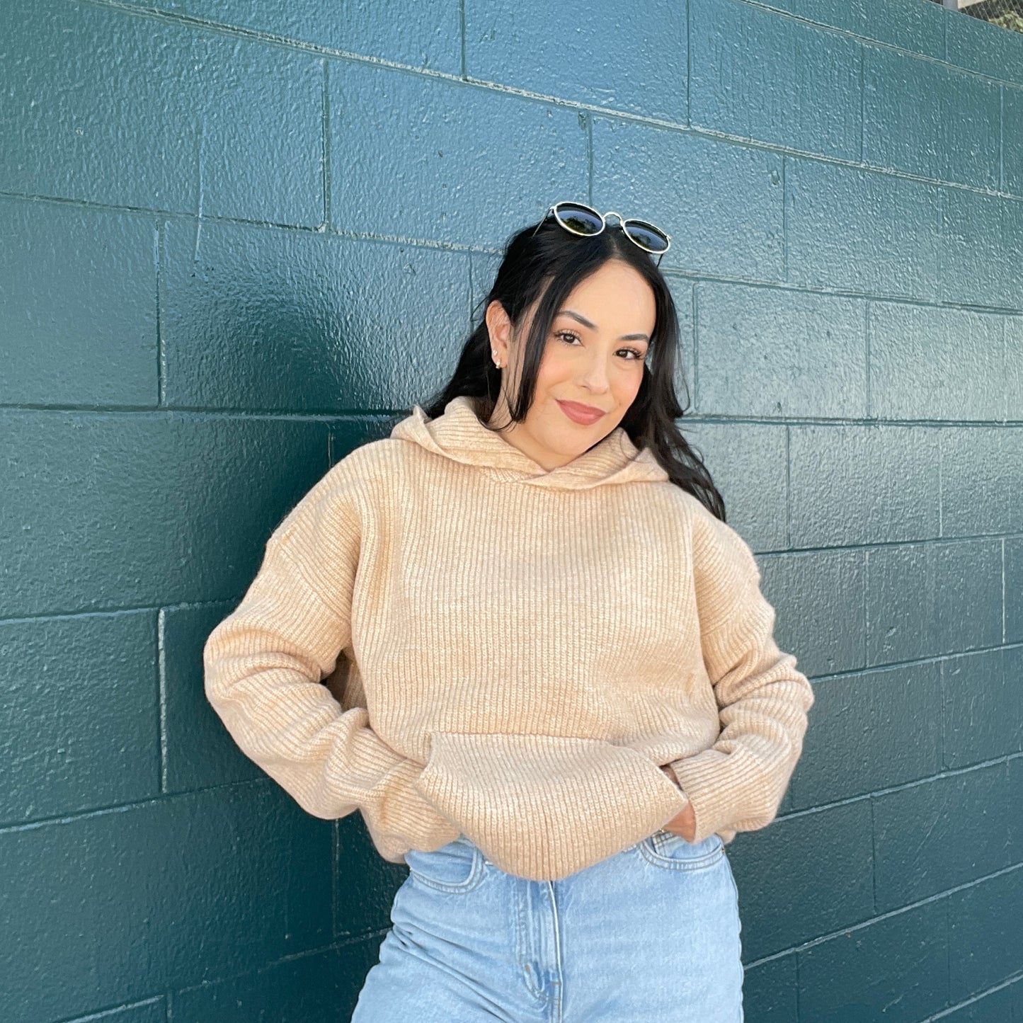 Cozied Up Knit Hoodie - Natural