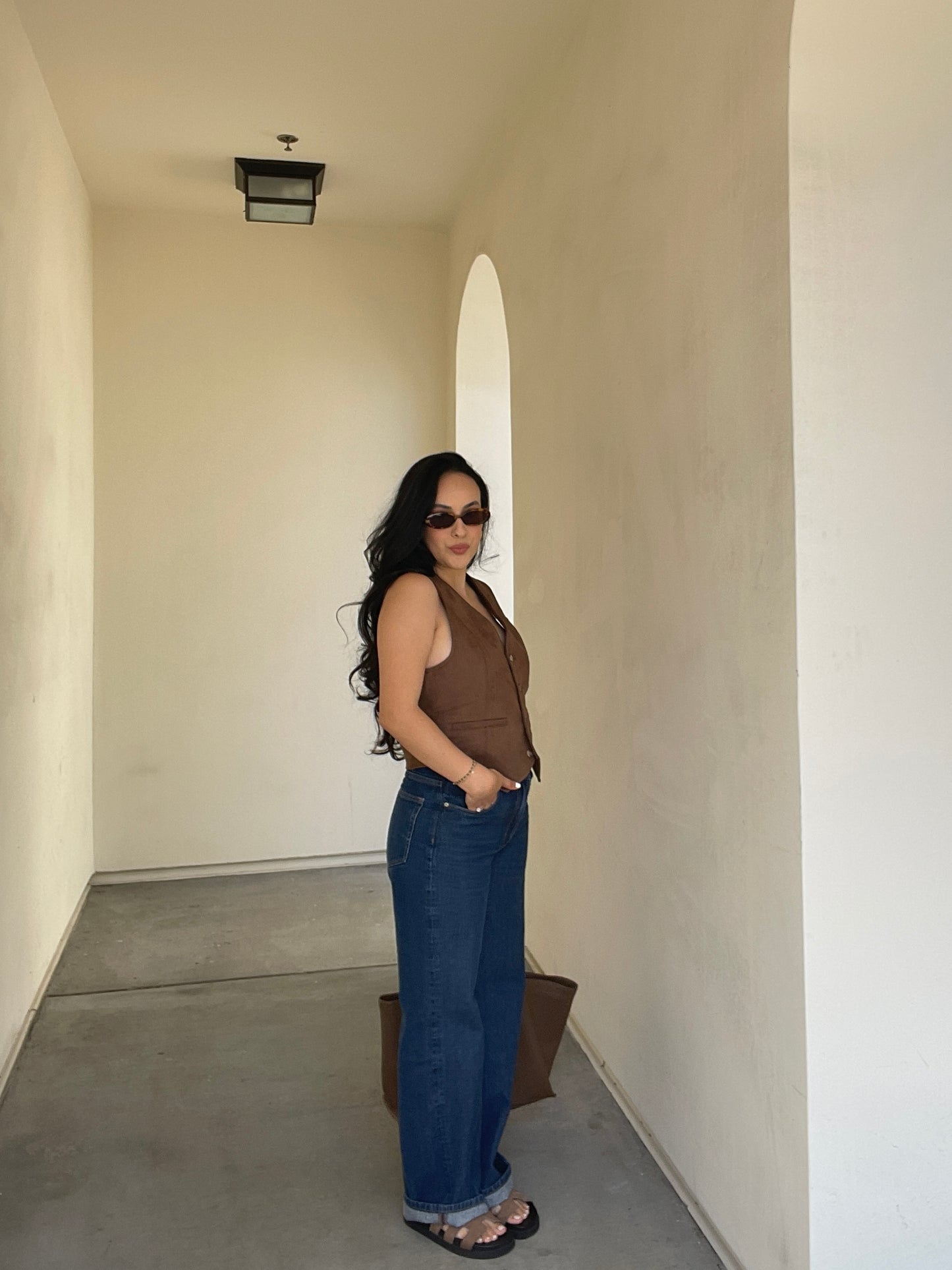 Camille Suede Vest Top