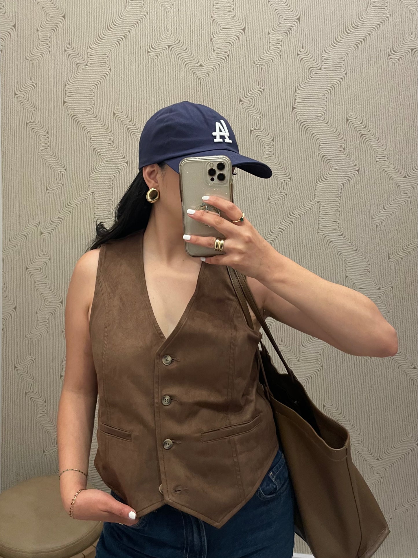 Camille Suede Vest Top