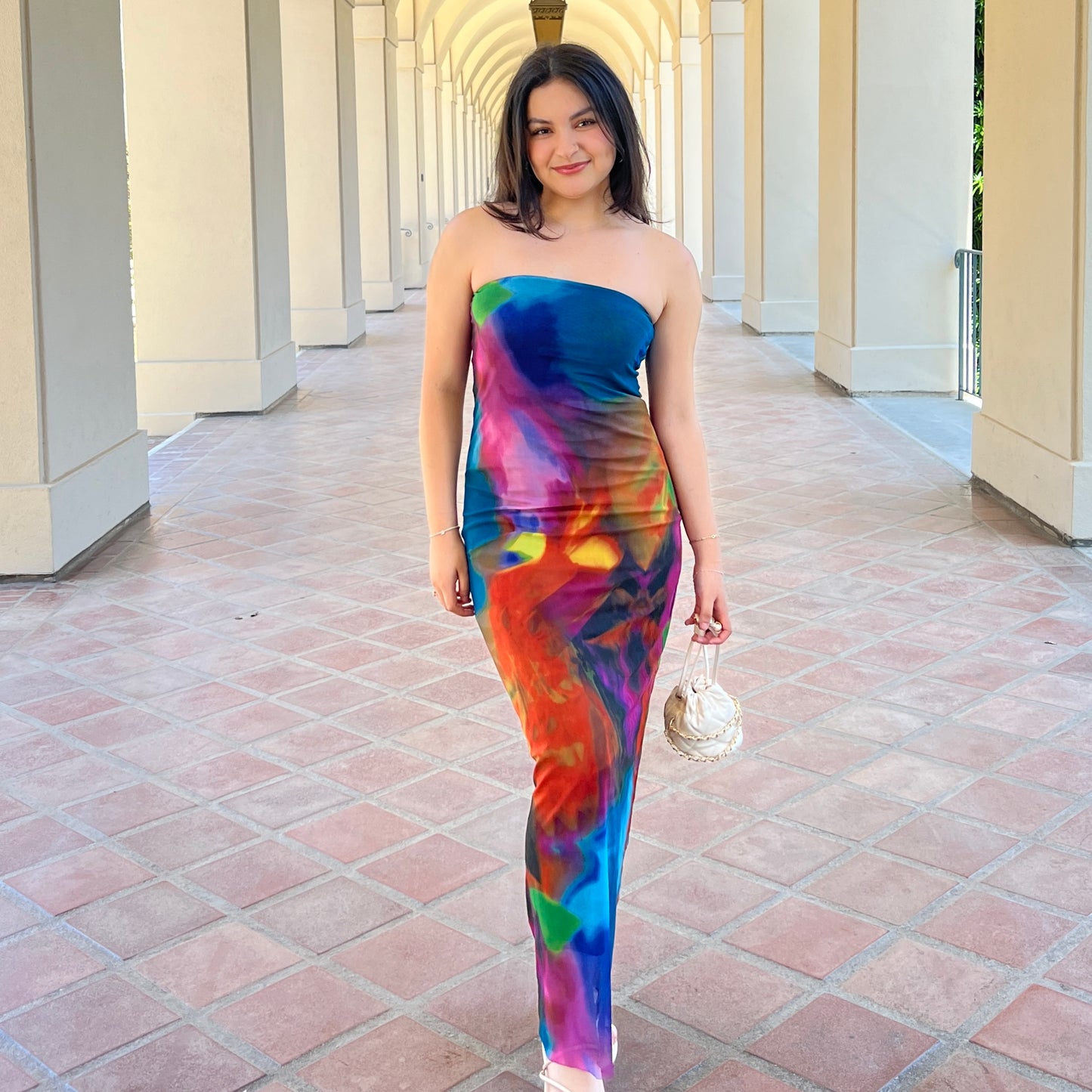 Le Couleur Mesh Maxi Dress