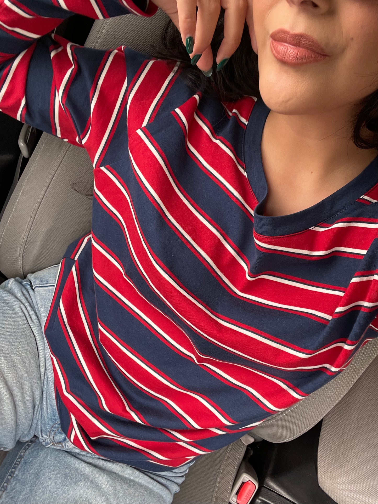 Melville Striped Top - Red
