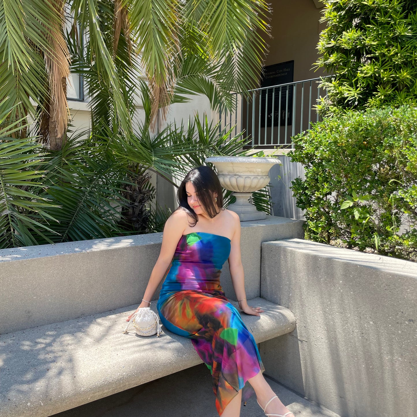Le Couleur Mesh Maxi Dress