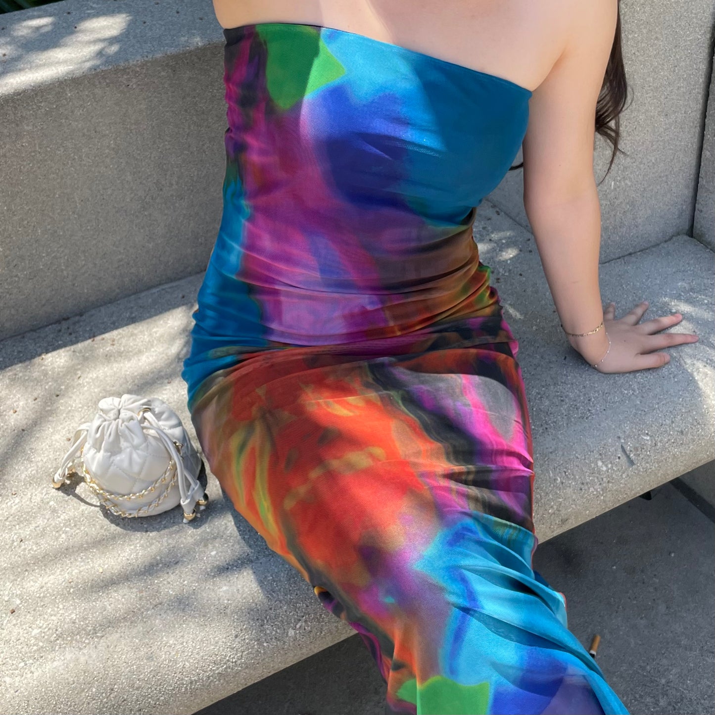 Le Couleur Mesh Maxi Dress