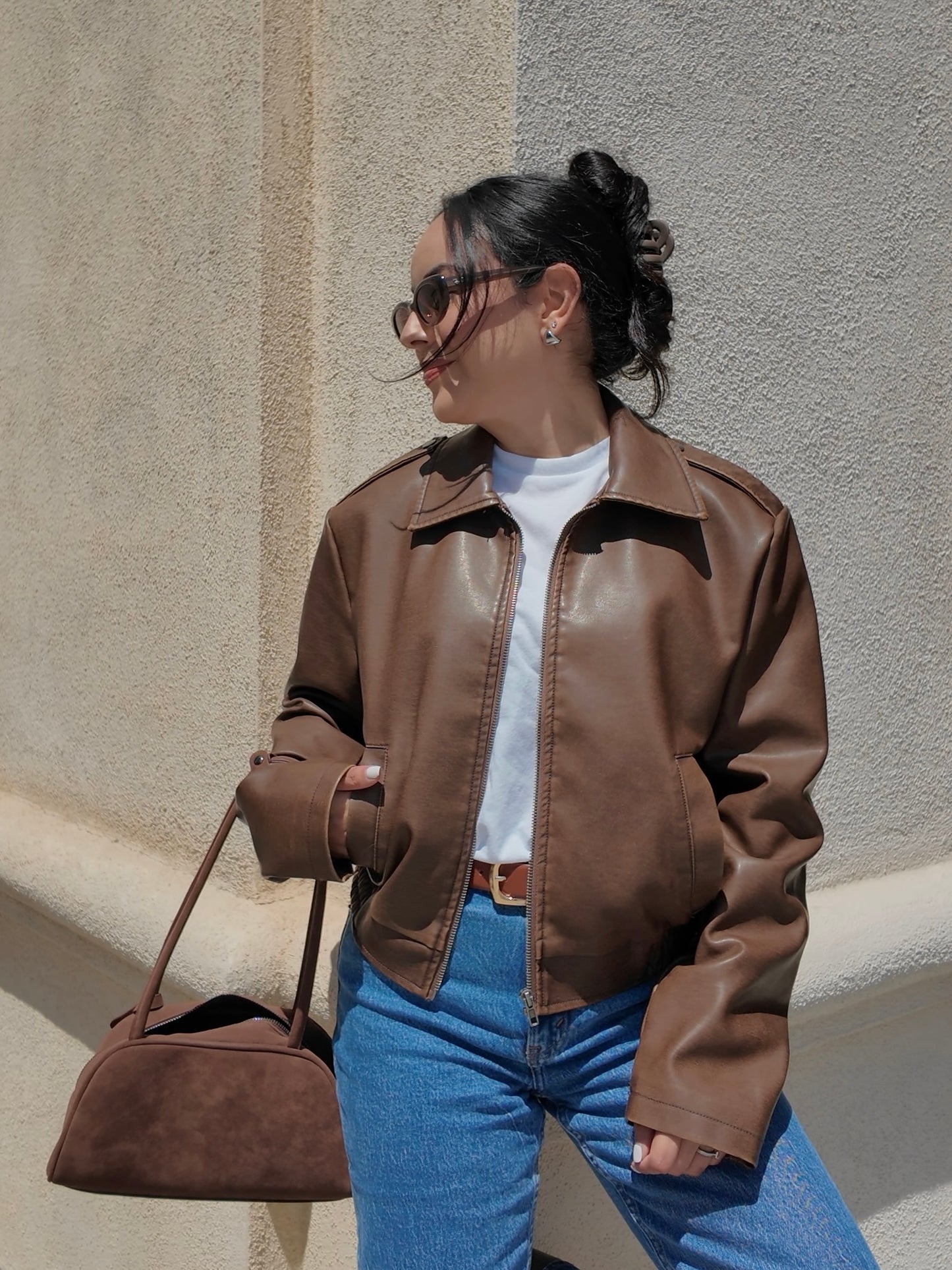 Montie Faux Leather Jacket