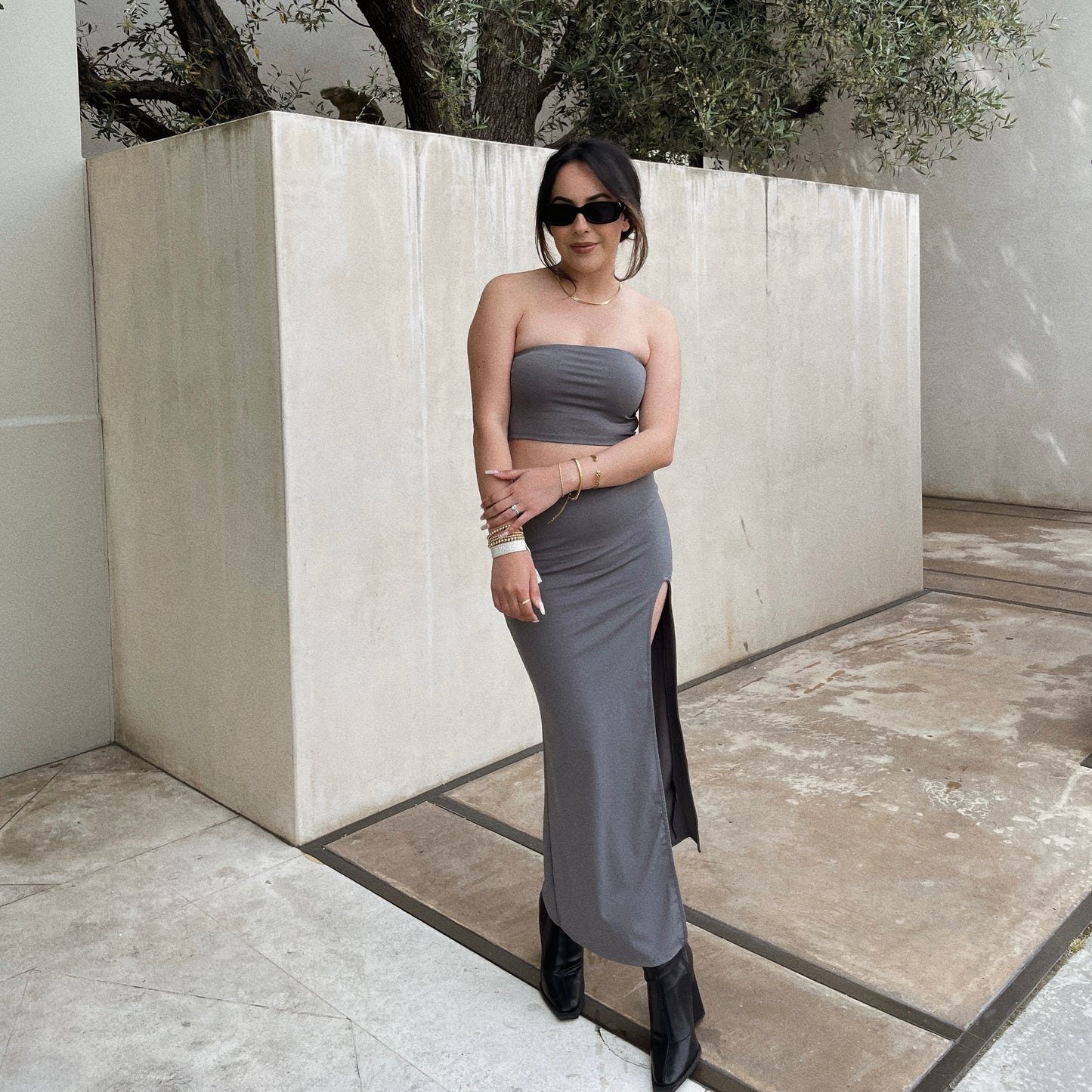 Like Second Skin Two Piece Skirt Set