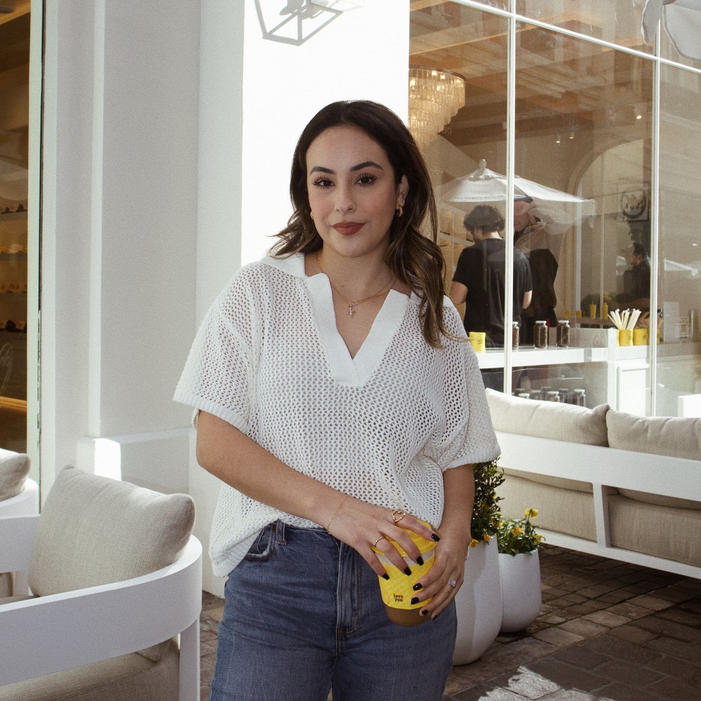 The Vision Open Knit Collar Top