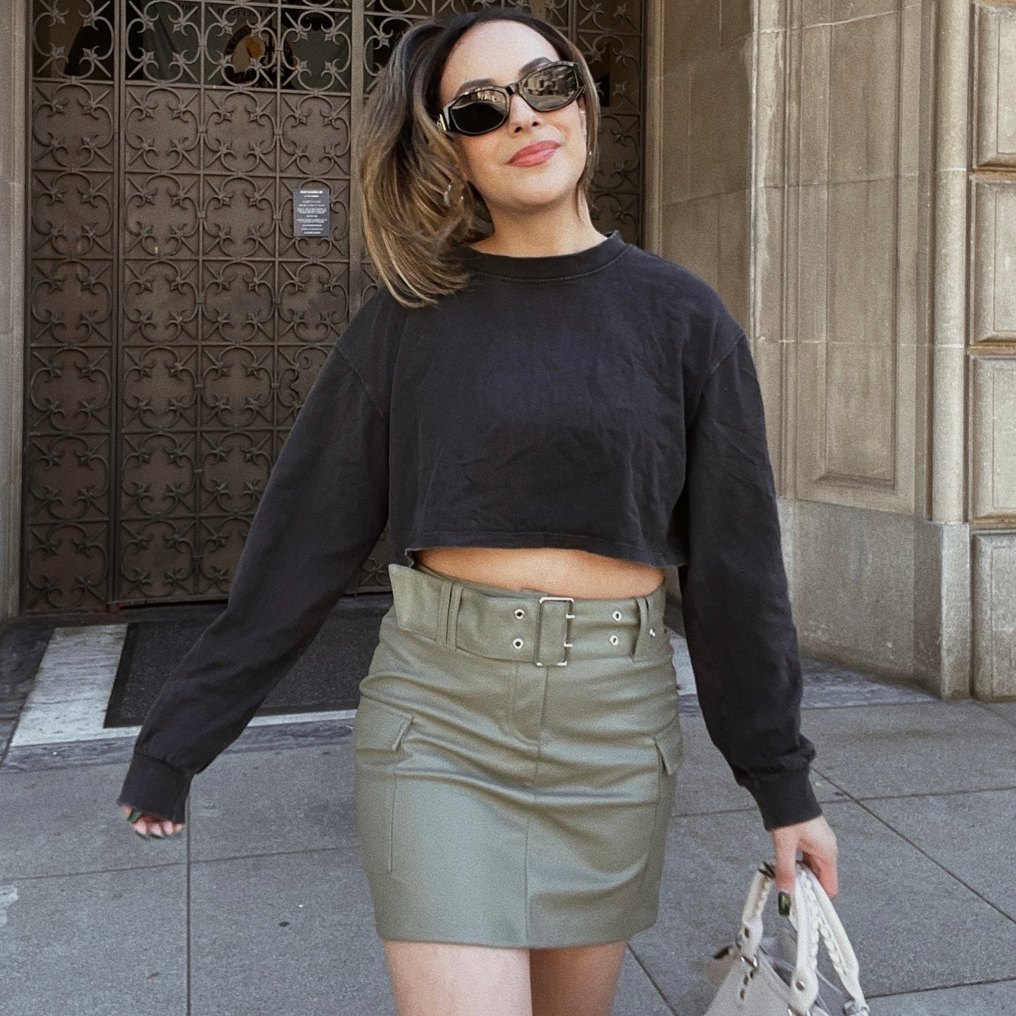 She's Radiant Faux Leather Skirt