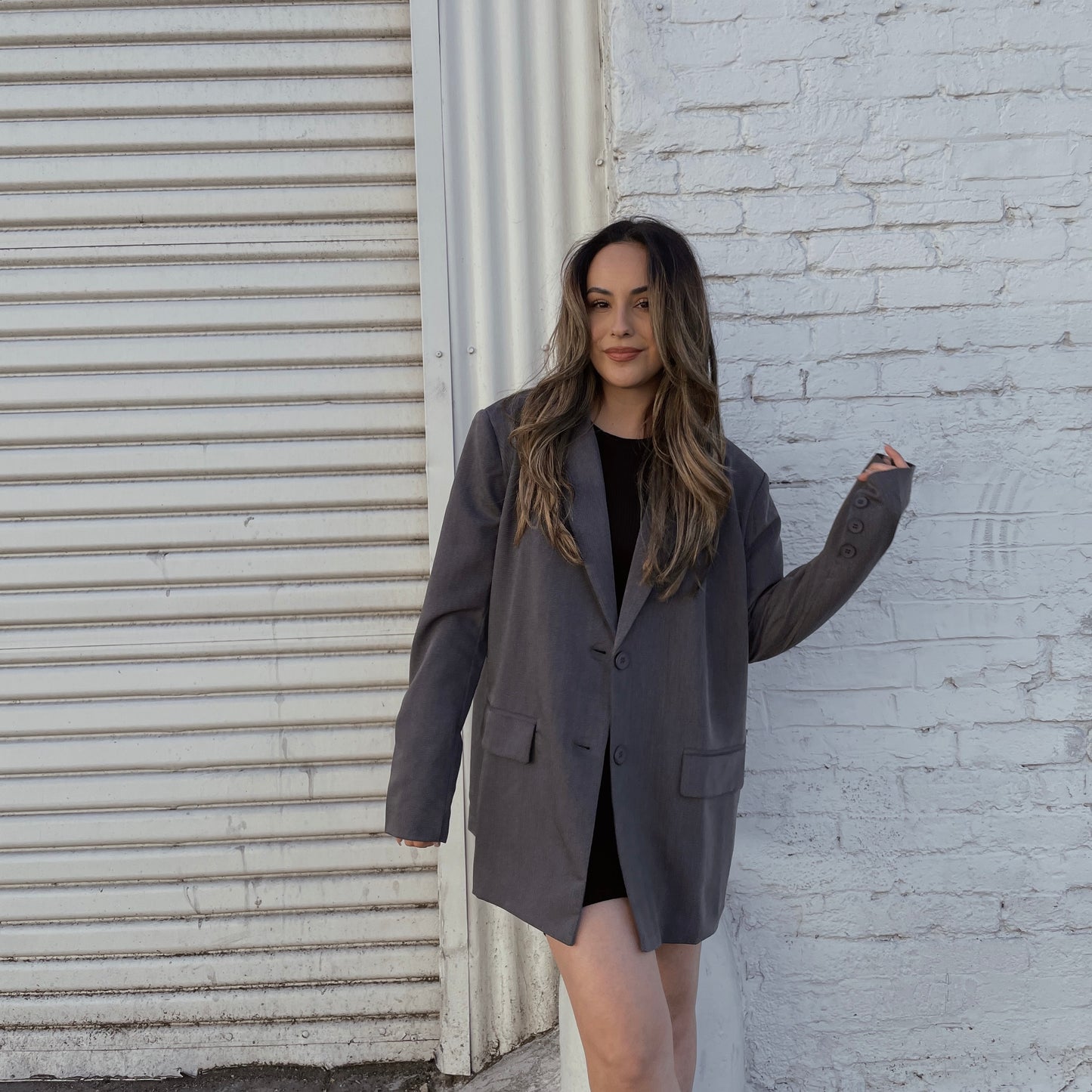 Haute Mess Oversized Blazer - Charcoal