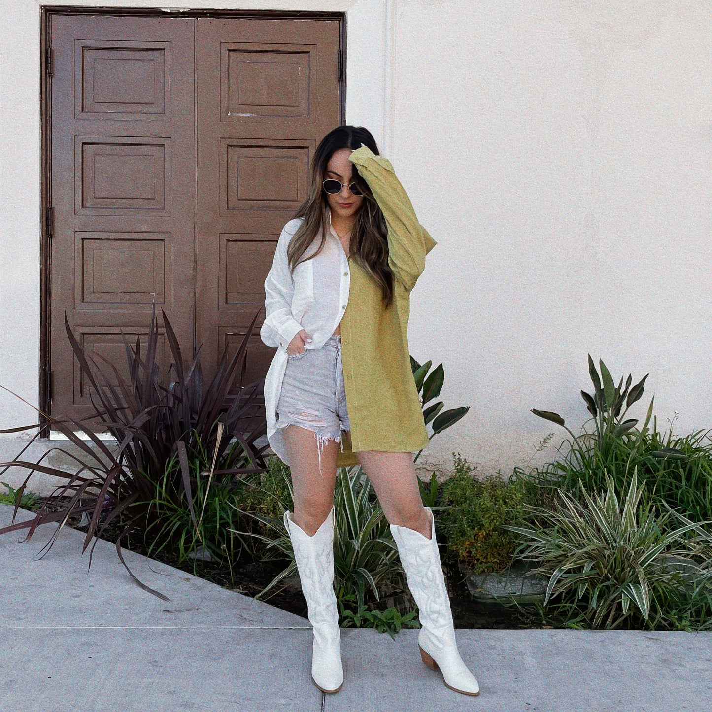 Weekender Colorblock Button Up Top