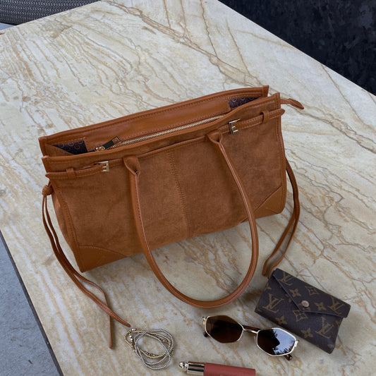 Upper East Suede Bag - Camel