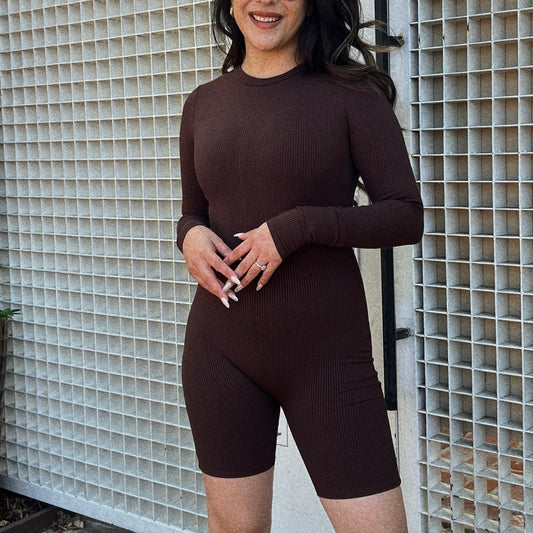 Meet Me at Fig Romper - Chocolate Brown