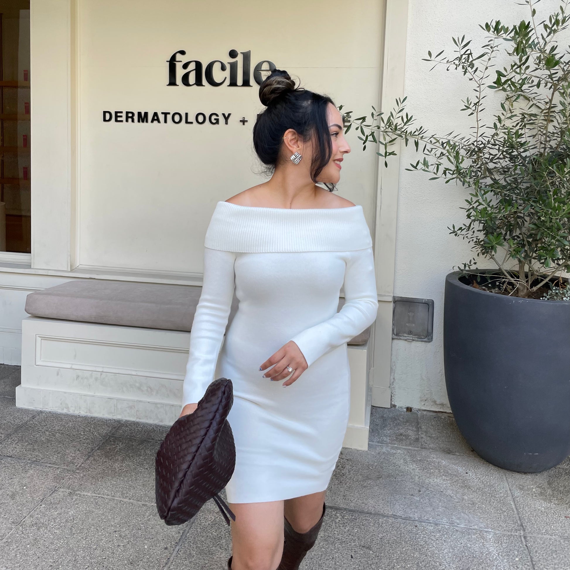 Cosy Up Off the Shoulder Knit Mini Dress Shop Del Carmen Cosy Up Off the Shoulder Knit Mini Dress Shop Del Carmen