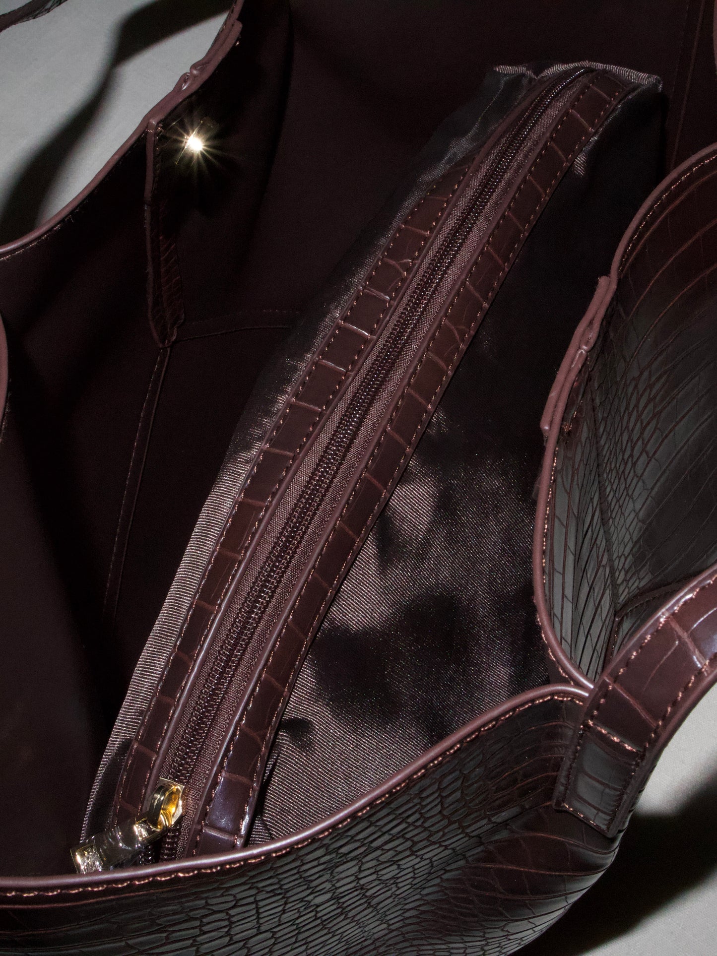 Muse Faux Croc Tote Bag