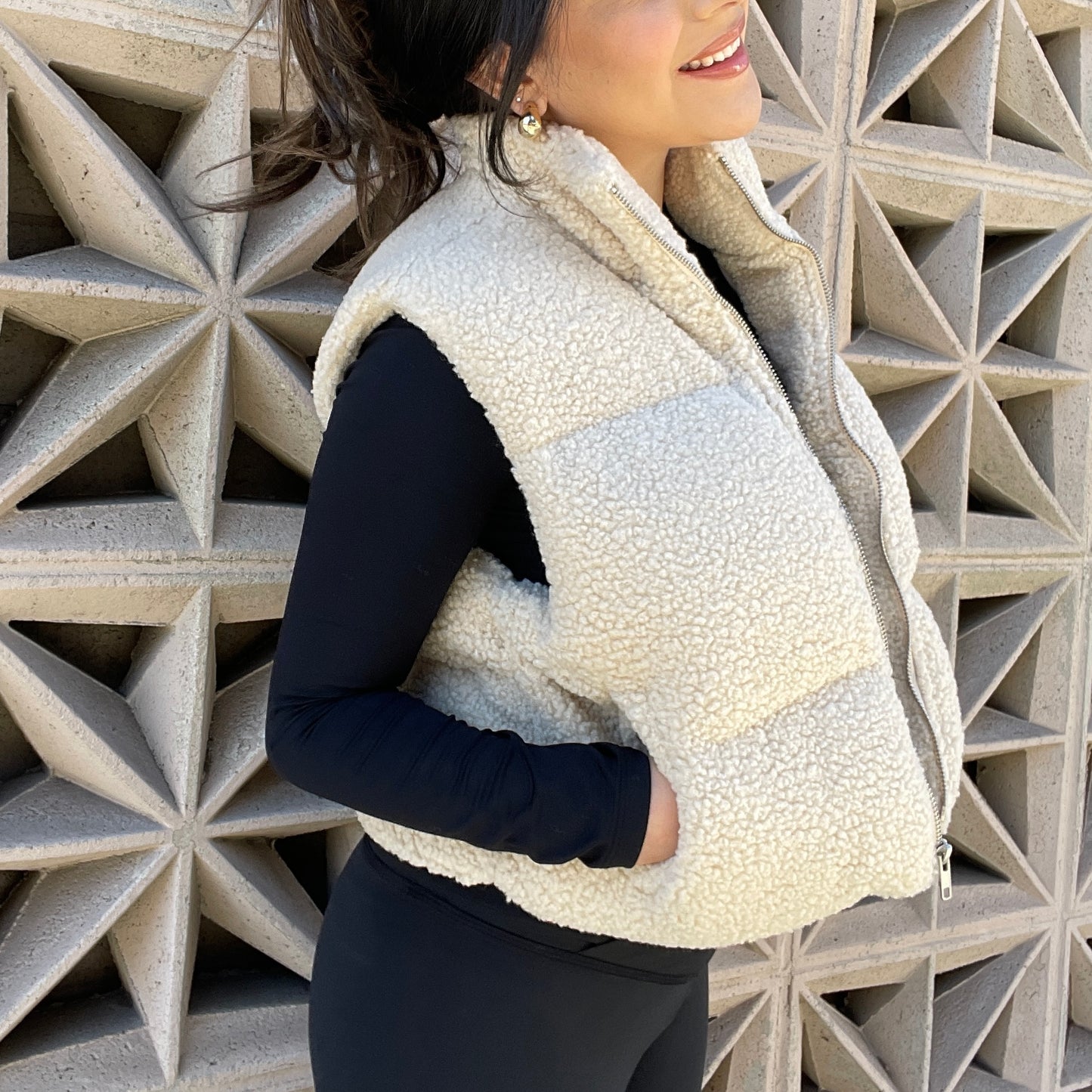 Winter Sherpa Puffer Vest