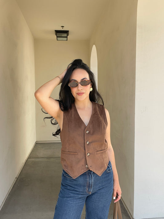Camille Suede Vest Top