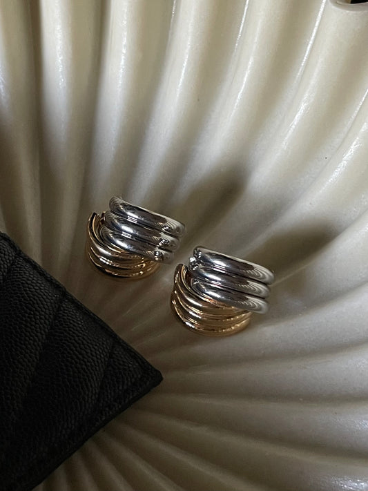 Mixed Metals Statement Earrings