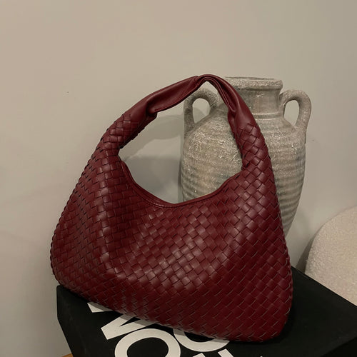 Milan Woven Bag - Burgundy