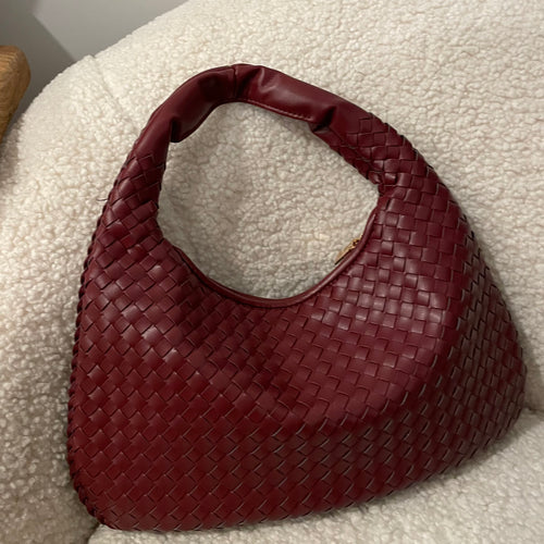 Milan Woven Bag - Burgundy