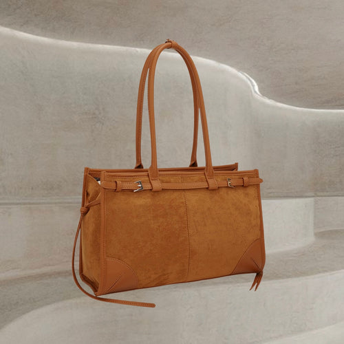 Upper East Suede Bag - Camel