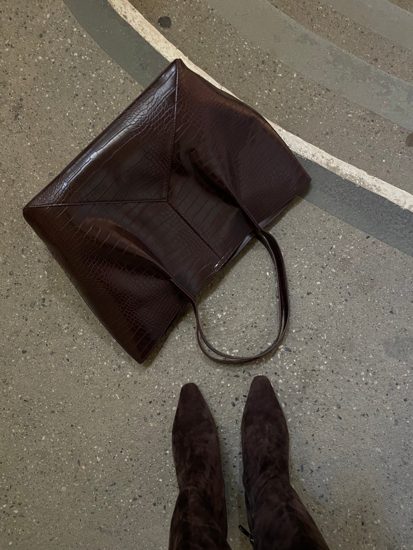 Muse Faux Croc Tote Bag