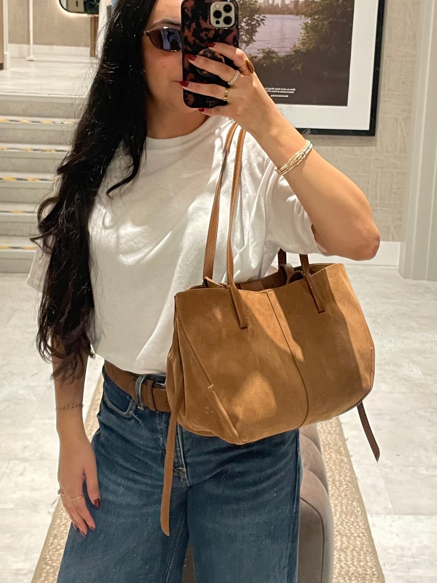 Nala Faux Suede Tote Bag