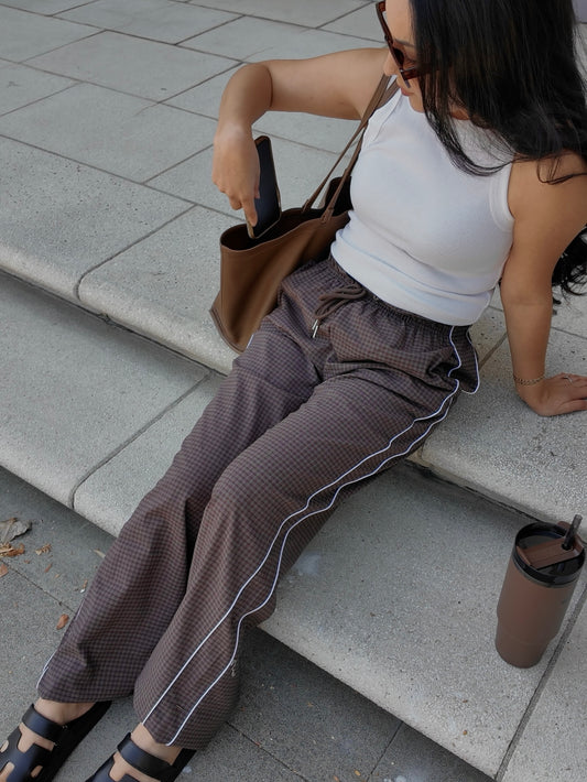 Palmer Wide Leg Plaid Pants