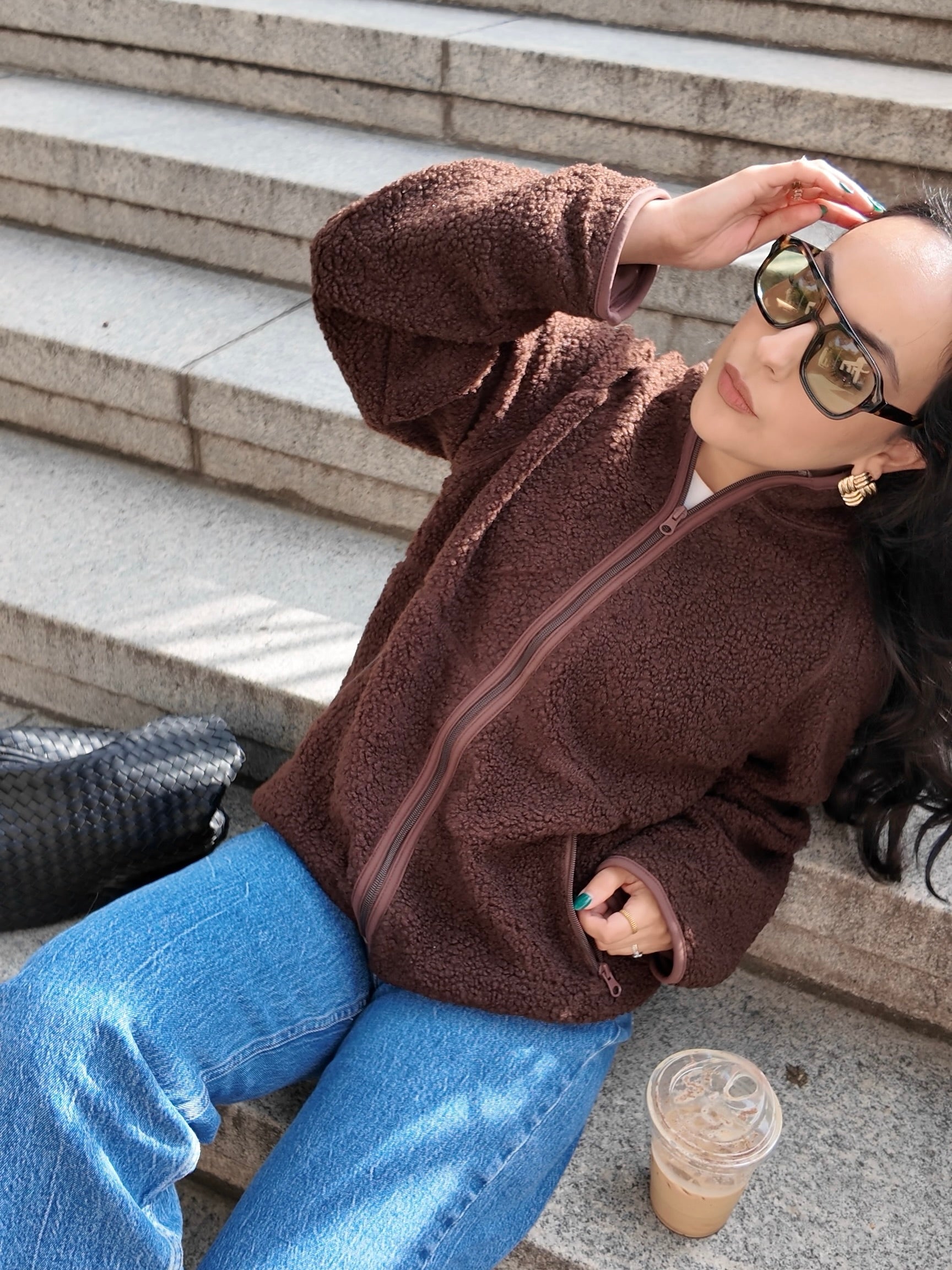 Maven Fleece Jacket - Dark Brown – Shop Del Carmen