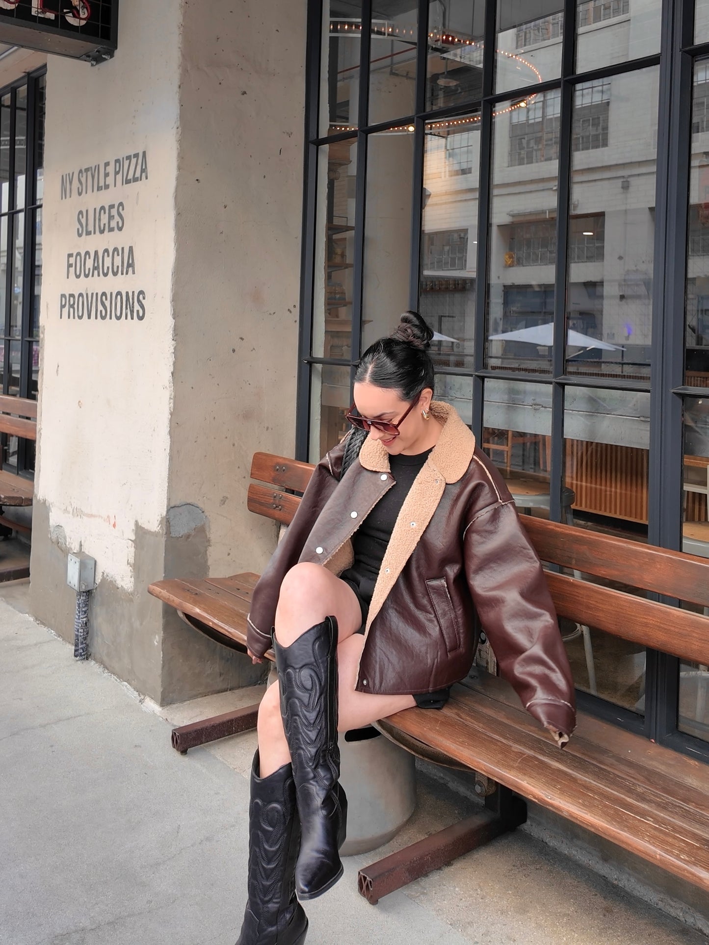 Klo Faux Leather Oversized Jacket