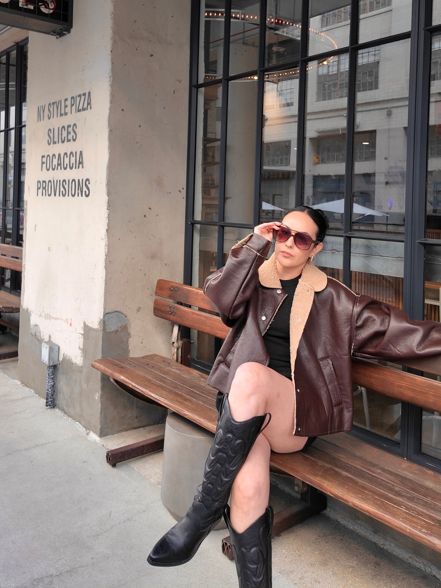 Klo Faux Leather Oversized Jacket