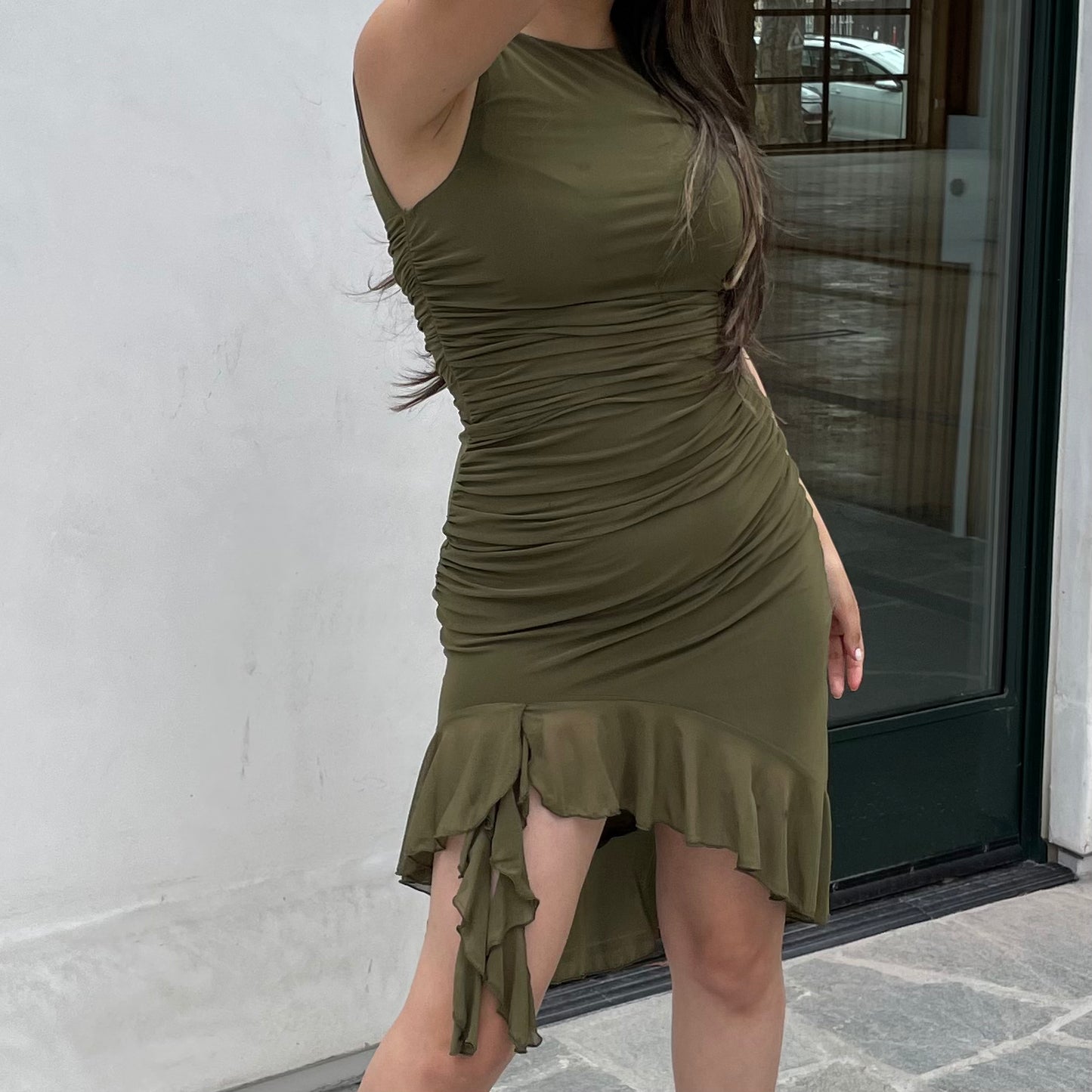 Not Meshing Around Dress - Olive