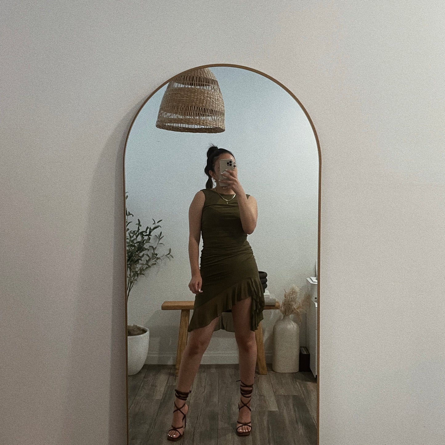 Not Meshing Around Dress - Olive