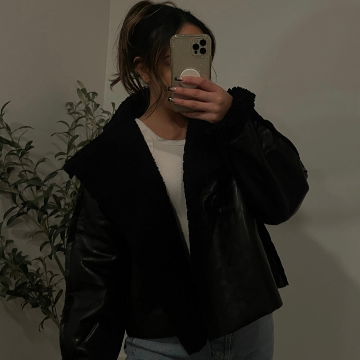 Hailey Era Faux Leather Jacket - Black
