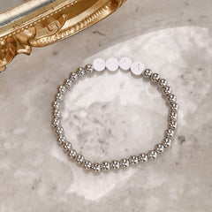 Mama Silver Beaded Bracelet (Single Bracelet)